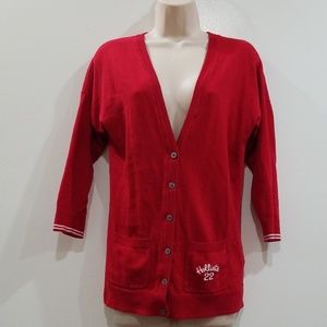 Hollister 22 women's red and white sweater